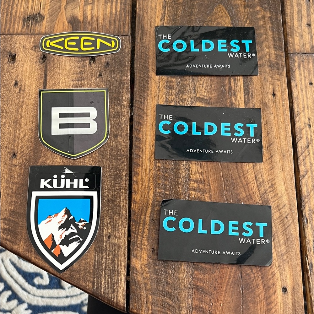 LOT SET of 6 STICKERS Set with KEEN, KÜHL, and The Coldest Water Logos NEW GUC